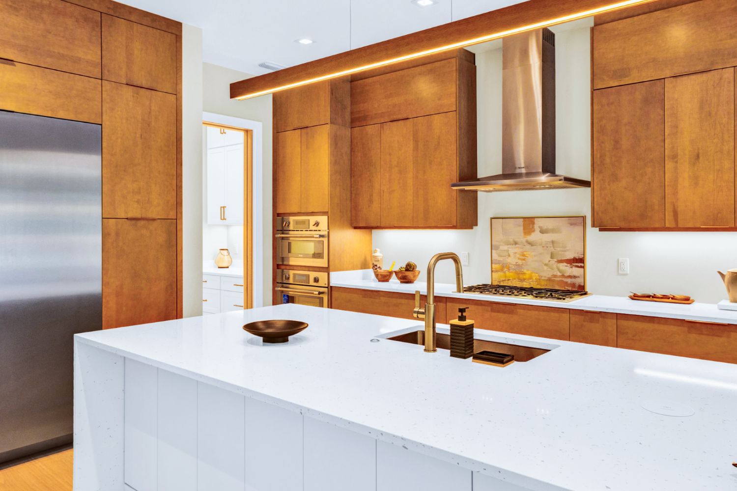 Japandi modern kitchen, New Smyrna Beach custom home